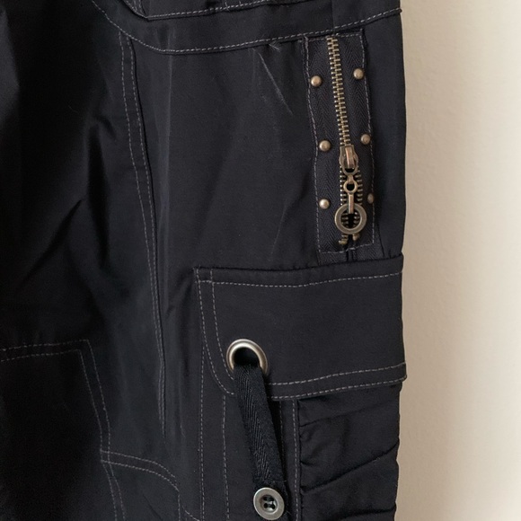 Black Contrast Stitch Cargo Pants - Picture 3 of 6